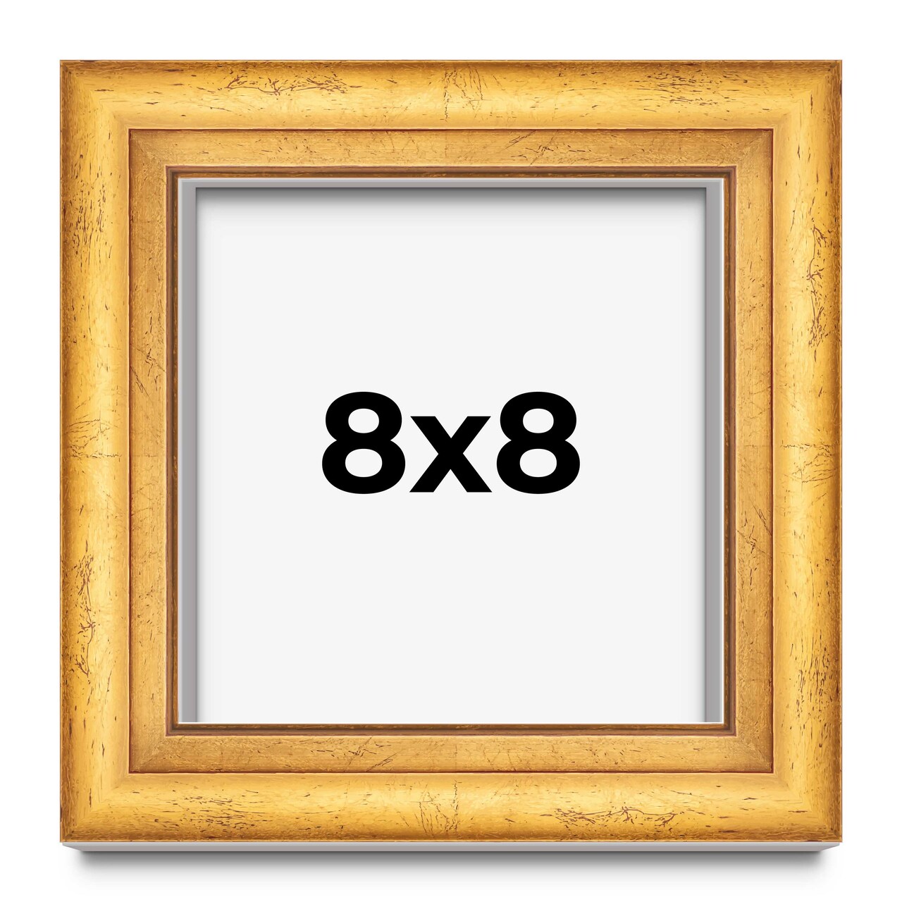 Square Shadow Box 1.75" Deep Gold Frame - UV Acrylic, Backing, Hanging Hardware